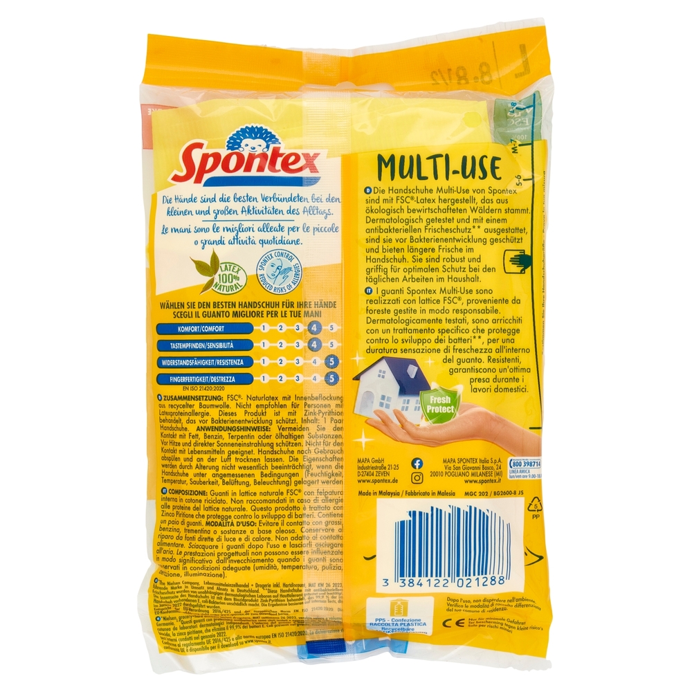 Spontex Guanti Casalinghi Multi-Use Taglia L